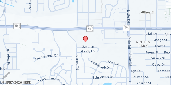 Map showing New Life Christian Church-Port Richey at 11820 Nature Trail, Bear Creek, FL