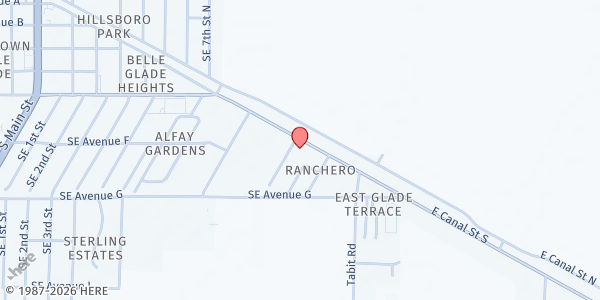 Map showing 12th Street COGOP at 601 SE 12th St, Belle Glade, FL