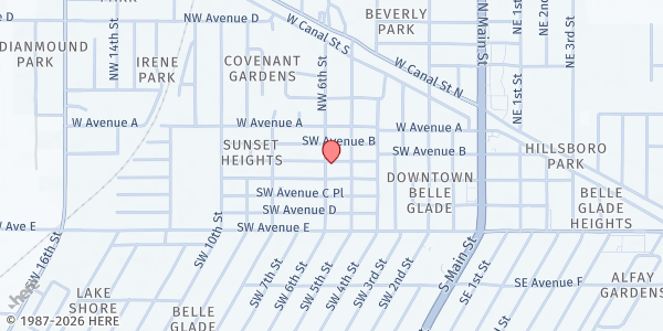 Map showing Dot & Ruby Helping Hand at 227 SW 6th St, Belle Glade, FL