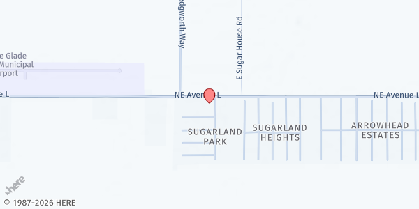 Map showing Project Lift - Belle Glade at 1140 NE 18th St., Belle Glade, FL