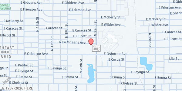 Map showing Bible Truth Ministries at 4902 North 22nd Street, Belmont Heights, FL