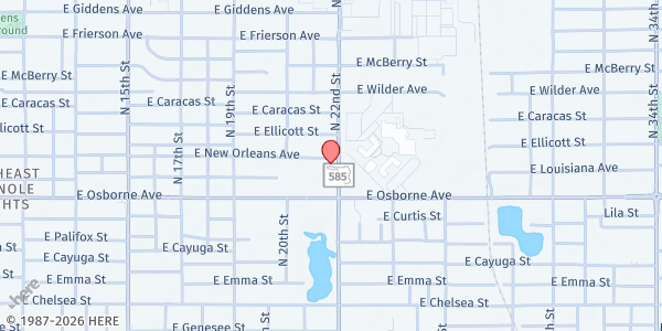 Map showing Bible Truth Ministries at 4902 North 22nd Street, Belmont Heights, FL