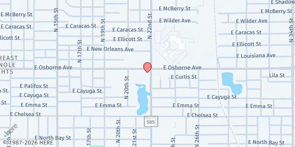 Map showing Tampa Family Health Centers - 22nd Street at 4620 North 22nd Street, Belmont Heights, FL