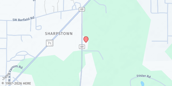 Map showing Blountstown Community Church (Living Word) at 16345 SE CR 69, Blountstown, FL