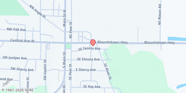 Map showing Calhoun Capital Area Action - Blountstown at 20859 Central Ave. E, Blountstown, FL