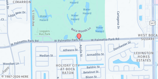Map showing Ruth & Norman Rales Jewish Family Services - Boca Raton at 21300 Ruth and Baron Coleman Blvd., Boca Raton, FL