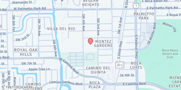 Map showing St. Joan of Arc Catholic Church at 370 SW 3rd St., Boca Raton, FL