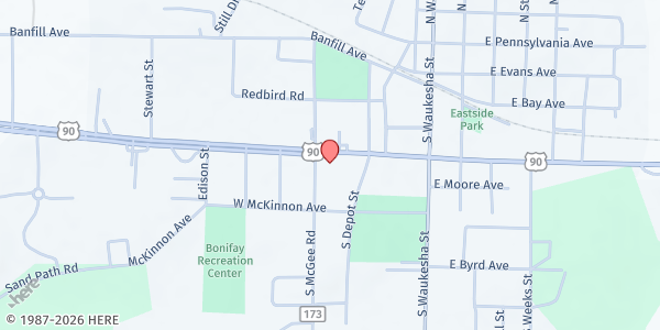 Map showing Tri-County Community Council Food Pantry at 330 US-90, Bonifay, FL