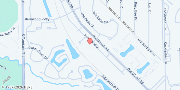 Map showing Bonita Springs Assistance Office at 25300 Bernwood Dr., Bonita Springs, FL