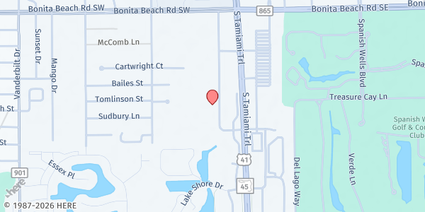 Map showing Catholic Charities of Lee County - Bonita Springs at 28360 Beaumont Rd., Bonita Springs, FL