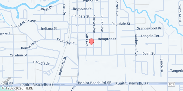 Map showing First United Methodist Church at 27690 Shriver Ave, Bonita Springs, FL