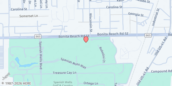 Map showing St. Mary's Episcopal Church at 9801 Bonita Beach Rd, SE, Bonita Springs, FL
