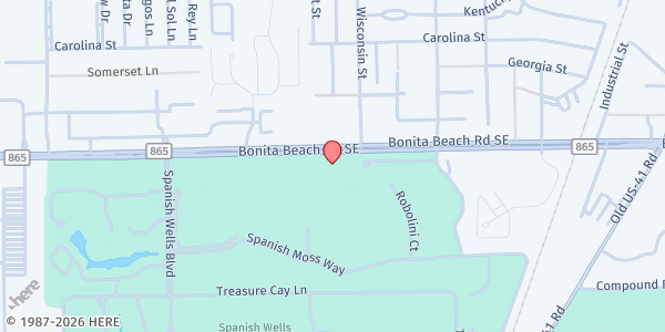 Map showing St. Mary's Episcopal Church at 9801 Bonita Beach Rd. SE, Bonita Springs, FL