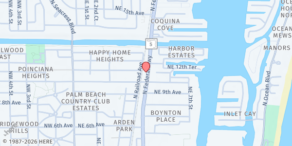 Map showing Eglise Assemblee Evangelique at 1115 US-1, Boynton Beach, FL