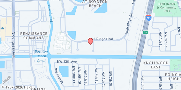 Map showing Feeding Palm Beach County - Boynton Beach at 4925 Park Ridge Blvd., Boynton Beach, FL