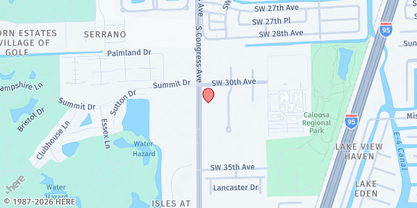 Map showing Loving Hands for the Needy at 3100 S. Congress Ave., Boynton Beach, FL