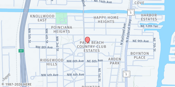 Map showing St. John Community Promise at 900 N Seacrest Blvd, Boynton Beach, FL