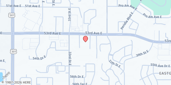 Map showing 53rd Church of Christ at 3412 53rd Ave E, Bradenton, FL