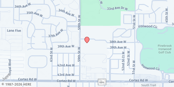 Map showing Bradenton YMCA at 3805 59th W, Bradenton, FL