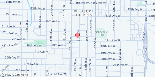 Map showing City Life at 1300 17th Ave. W., Bradenton, FL