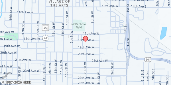 Map showing Our Daily Bread of Bradenton at 701 18th Ave W, Bradenton, FL