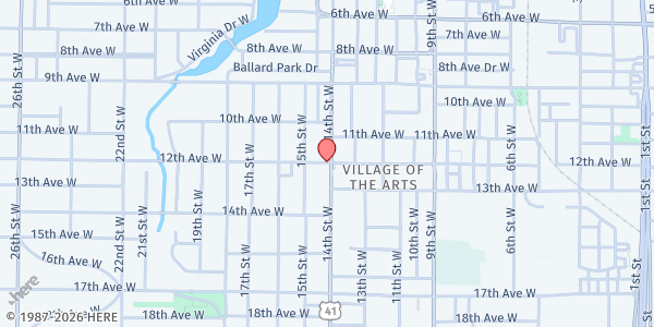 Map showing Salvation Army Bradenton at 1204 14th St W, Bradenton, FL