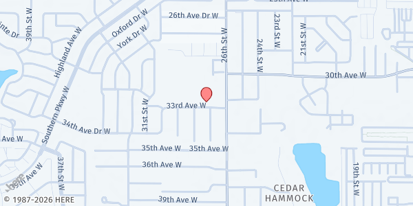 Map showing St. Joseph Food Pantry at 2704 33rd Ave. W., Bradenton, FL
