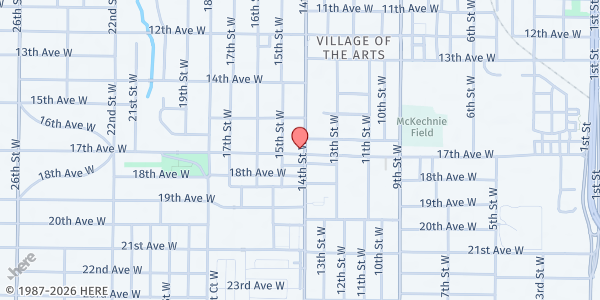 Map showing Stillpoint Mission, Inc. at 1608 14th St. W., Bradenton, FL