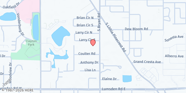 Map showing Congregation Beth Shalom of Brandon at 706 Bryan Road, Brandon, FL