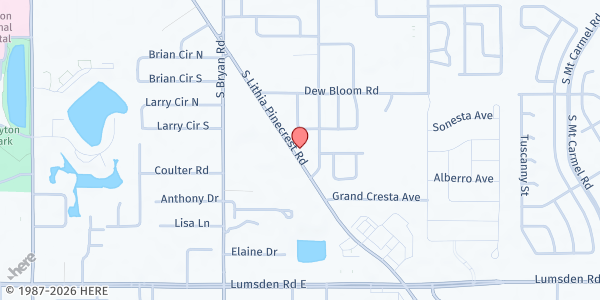 Map showing Guided Path Foundation at 711 Lithia Pinecrest Rd., Brandon, FL