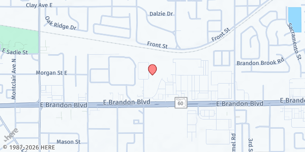 Map showing Shiloh Restoration Tabernacle at 1044 East Brandon Boulevard, Brandon, FL