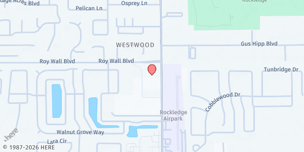 Map showing Grace Fellowship of Brevard - TEFAP Pantry (Pole Barn) at 3420 Murrell Road, Brevard, FL