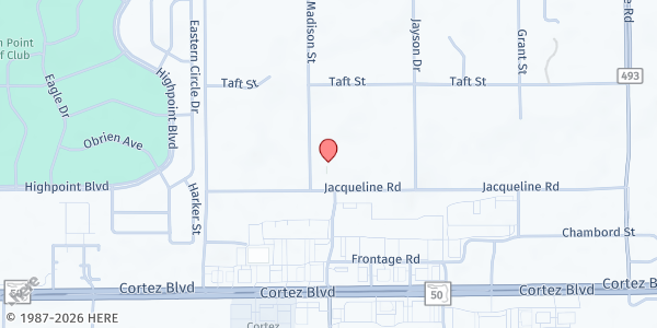Map showing Christian Life Assembly of God at 13065 Jacqueline Rd, Brooksville, FL