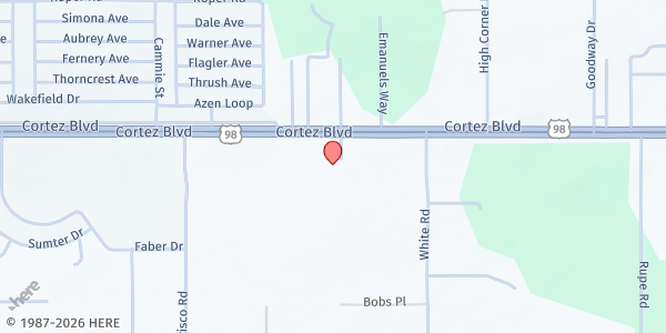 Map showing Florida Hunter for the Hungry - Brooksville at 27440 Cortez Blvd., Brooksville, FL