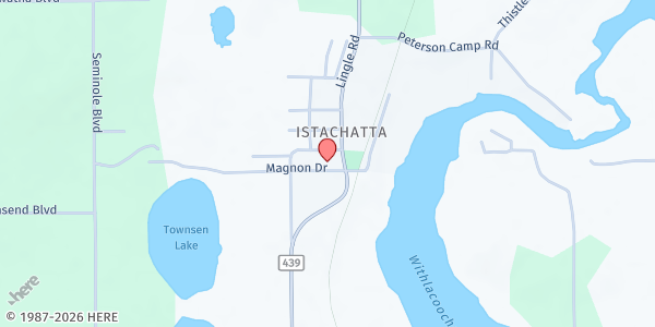 Map showing Istachatta Baptist Church at 28075 Magnon Dr., Brooksville, FL