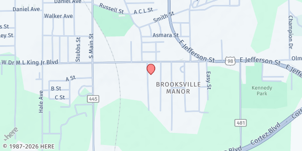 Map showing Joseph's House Brooksville at 823 Josephine St., Brooksville, FL