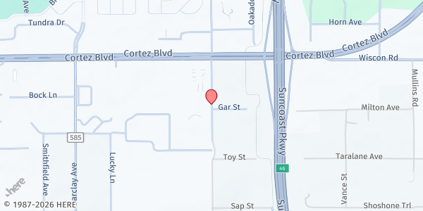 Map showing Springbrook Hospital at 7007 Grove Road, Brooksville, FL