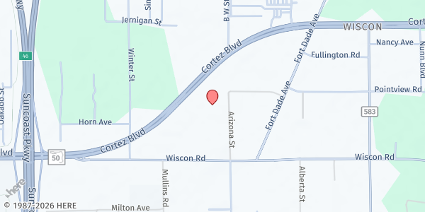 Map showing The Salvation Army - Hernando County at 15464 Cortez Blvd., Brooksville, FL