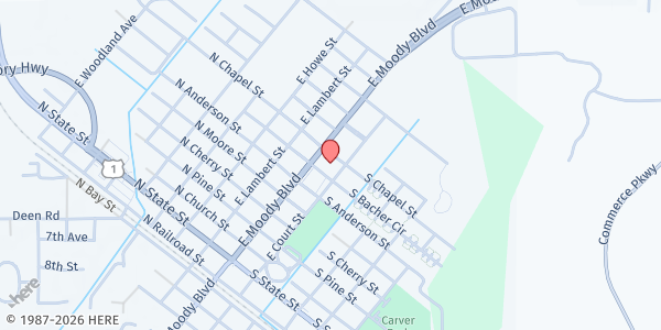 Map showing The Salvation Army - Daytona Beach at 700 E. Moody Blvd., Bunnell, FL