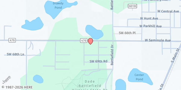 Map showing Cross Connection Church at 1451 W. Co. Rd. 476, Bushnell, FL