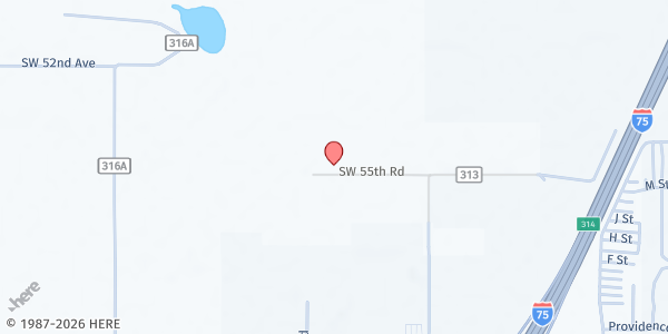 Map showing Hope Ministries at 90 CR 542D, Bushnell, FL