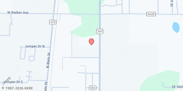 Map showing Hope Ministries Food Pantry at 5260 US-301, Bushnell, FL