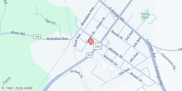 Map showing Callahan First Baptist Church at 45090 Green Ave., Callahan, FL