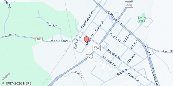 Map showing The Storehouse of Northeast Florida at 45103 Green Avenue, Callahan, FL