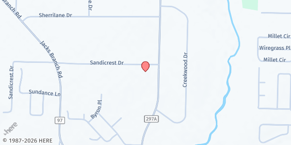 Map showing Heritage Baptist Church at 3065 County Rd. 297A, Cantonment, FL