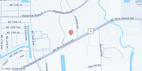 Map showing Cape Coral Bootstrap Homeless Ministry, Inc. at 2691 NE Pine Island Rd., Cape Coral, FL