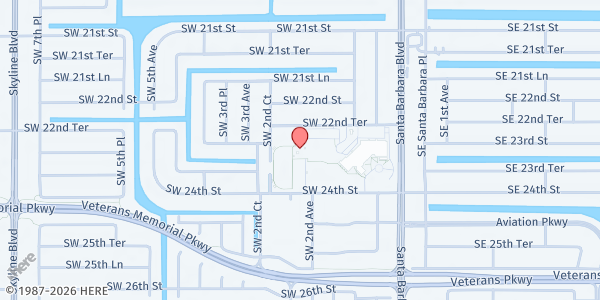 Map showing Cape Coral High School at 2300 Santa Barbara Blvd, Cape Coral, FL