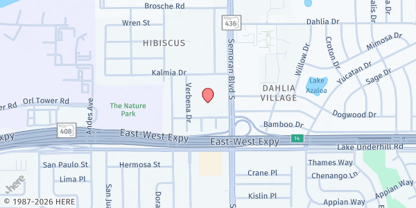 Map showing Iglesia Apostolica El Maestro at 204 S. Semoran Blvd., Casselberry, FL