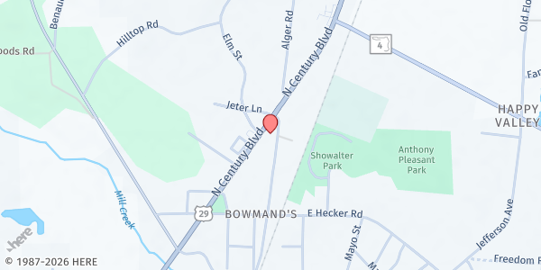 Map showing Abundant Life Assembly of God at 8040 N. Century Blvd., Century, FL