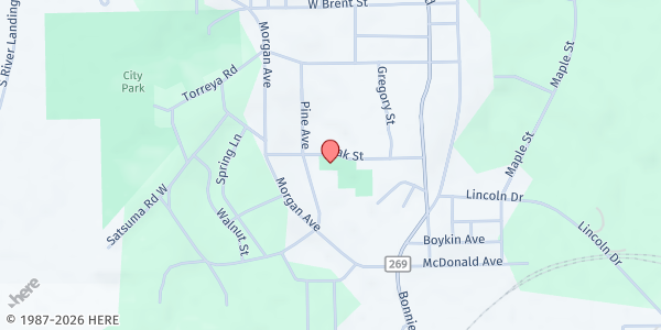 Map showing Mobile Distribution @ City of Chattahoochee at 131 Oak Street, Chattahoochee, FL